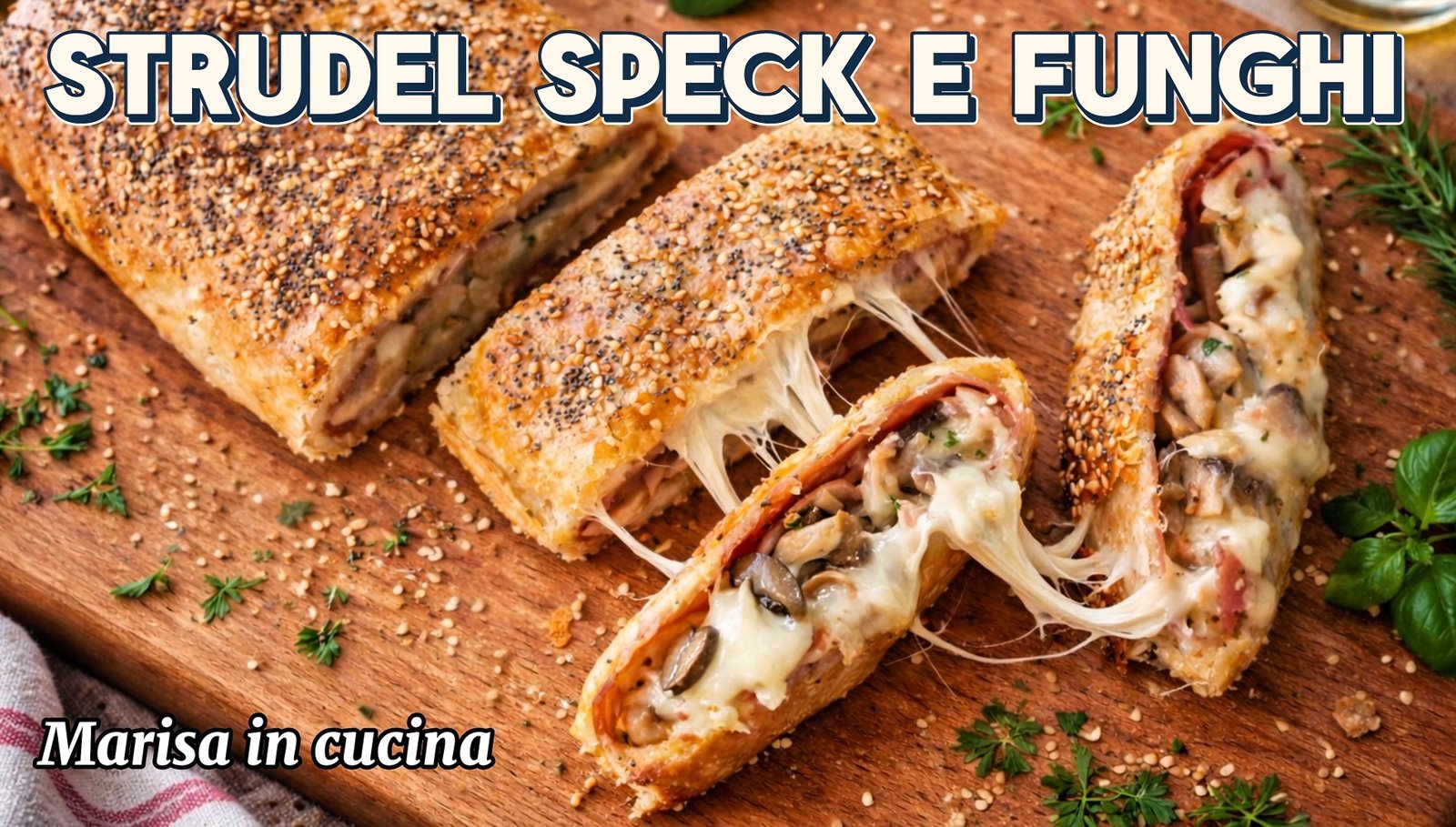 STRUDEL SALATO SPECK E FUNGHI: la ricetta facile e filante di Marisa in cucina